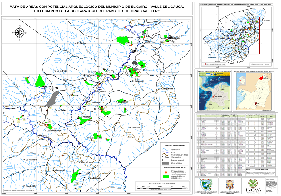 Mapa de áreas con potencial arqueológico